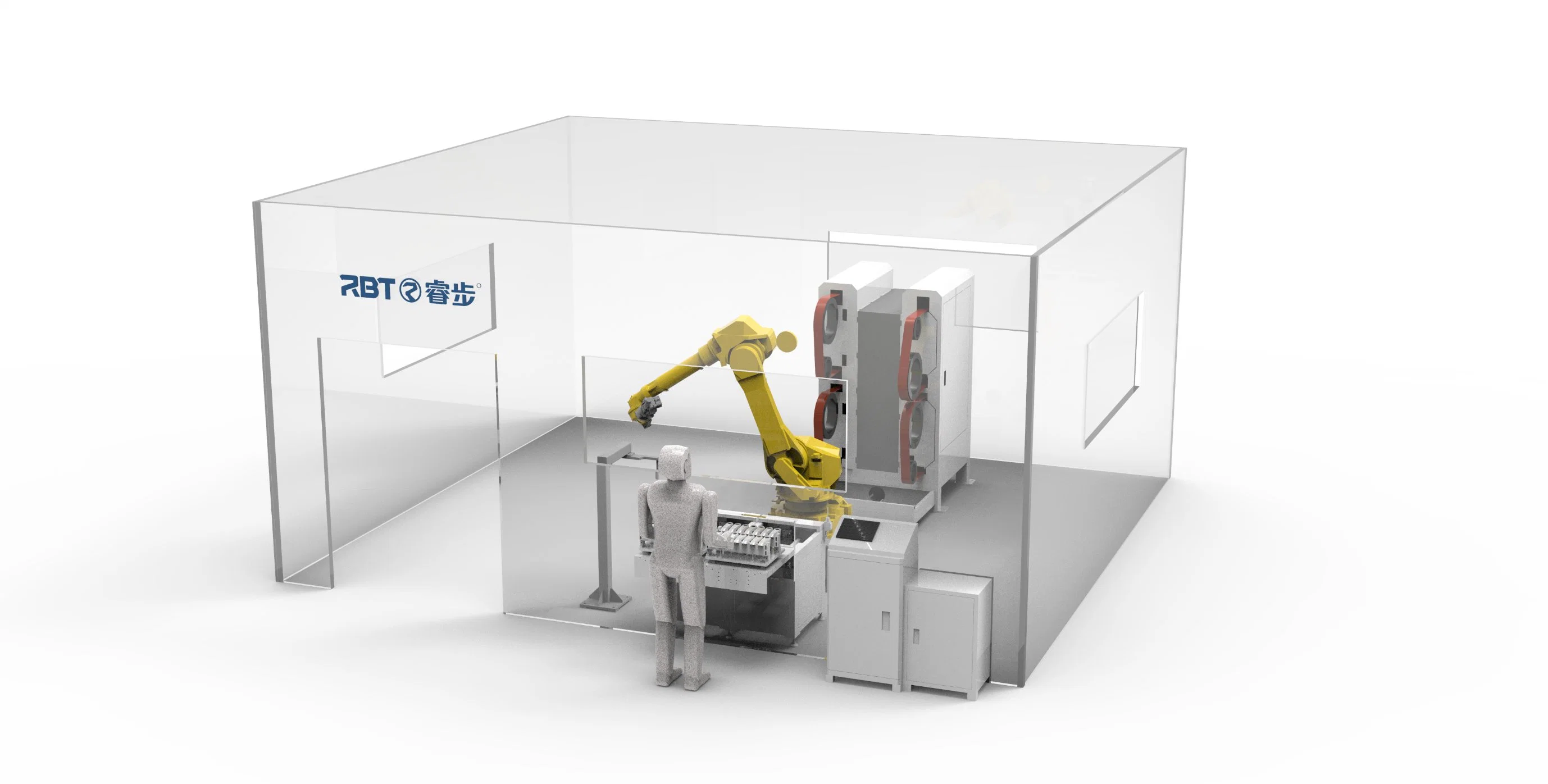 Rbt CNC Belt Sander for Metal Parts Hardware, Stainless Steel, Alloy, Zinc or Aluminum Products