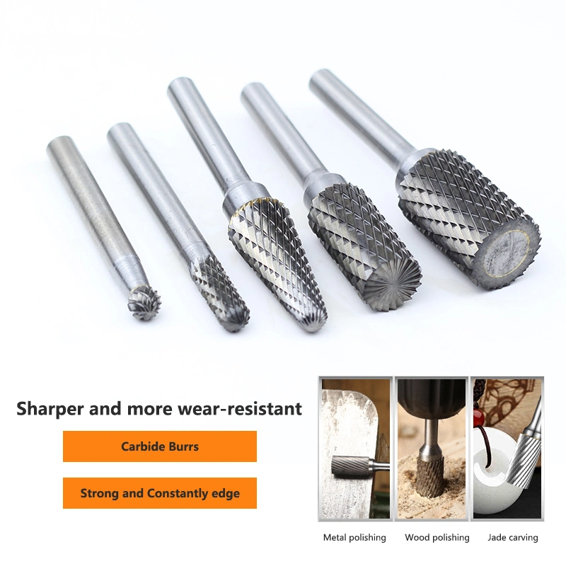 Tungsten Carbide Alloy Rotary File Point Burr Die Grinder Abrasive Tools Drill Milling Carving Bits F0818m06