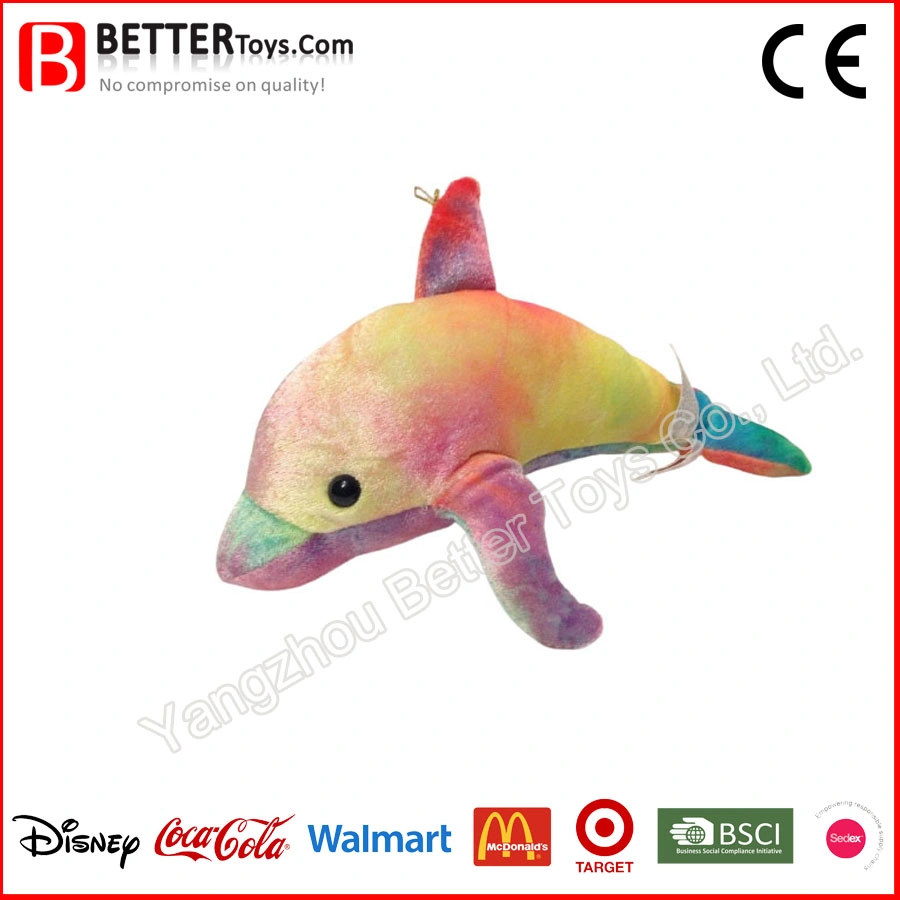 Maßgeschneiderte Gefüllte Plüsch Regenbogen Weichen Delphin Spielzeug