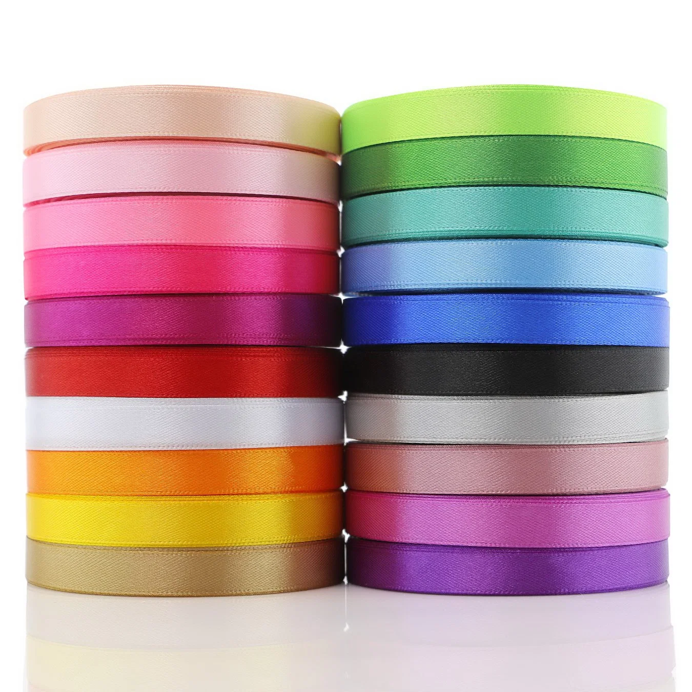 Hot Selling Wholesale/Supplier 3mm-100mm Colorful 100% Polyester Black White Red Satin Roll Ribbon with Custom Logo 50yards 100yards