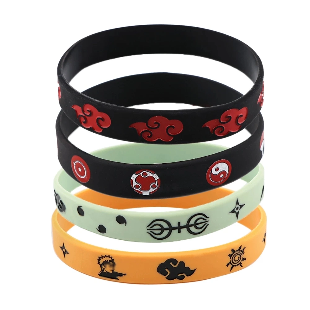 Hot Sale Fashion Design Naruto Anime Cartoon High quality/High cost performance  Personalized Custom Rubber Wristband