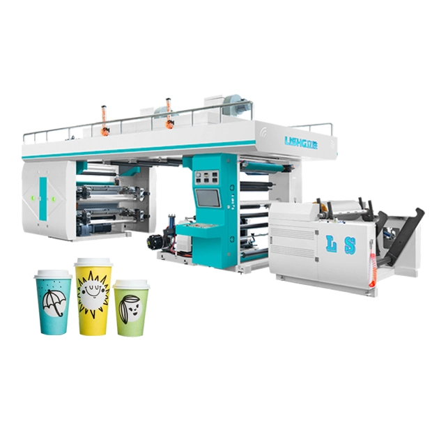 4 Color Ci Digitale Druckmaschine Flexible Verpackung Polythenpapier Cup Food Packaging Servo Flexo Druckmaschine