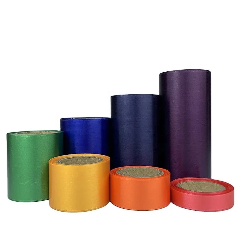 Sinoco Customized Satin Tape Pure Colors Satin Ribbon Customized Printed Logo Ribbon