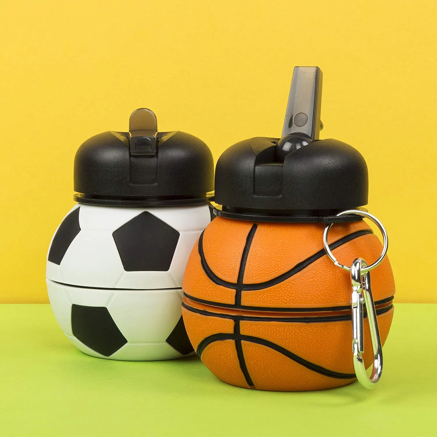 Silicone Soccer Shape Collapsible Drink Bottle with World Cup Promotional Products