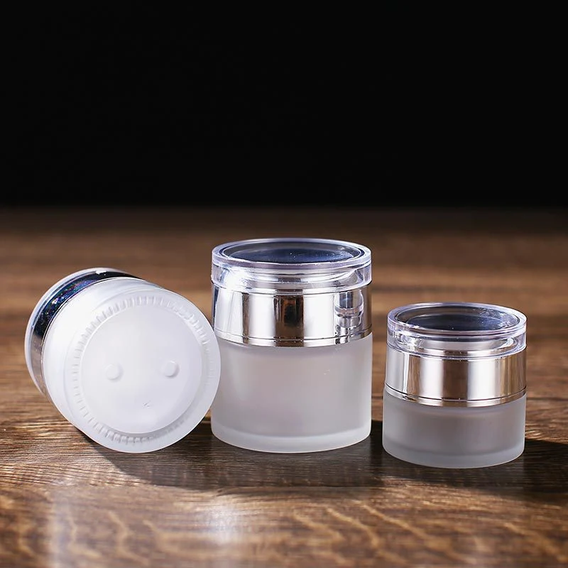 50g Le luxe large bouche ronde crème vide Jar de stockage des emballages en verre