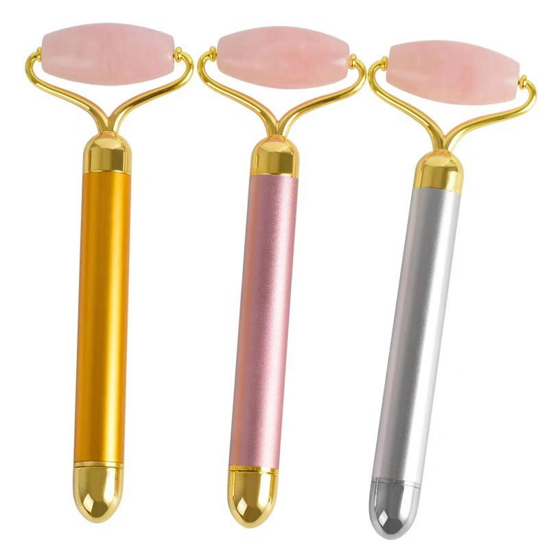 New Arrival Electric Vibrating Face Lift Beauty Tool Eye Massager Stick Anti Aging Pink Jade Roller Mini Massage Gun