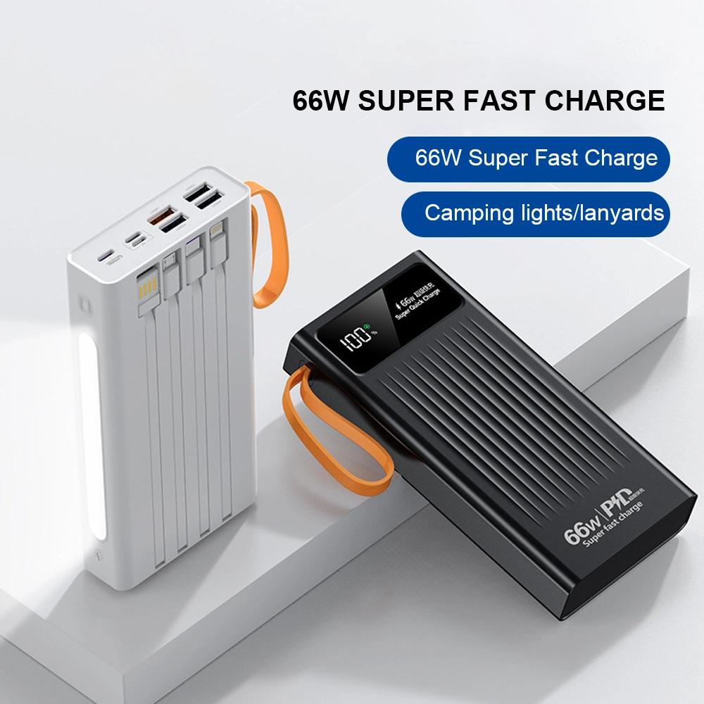 Fast Charging 10000mAh Power Bank Built in Cable 20000mAh Mobile Power Battery