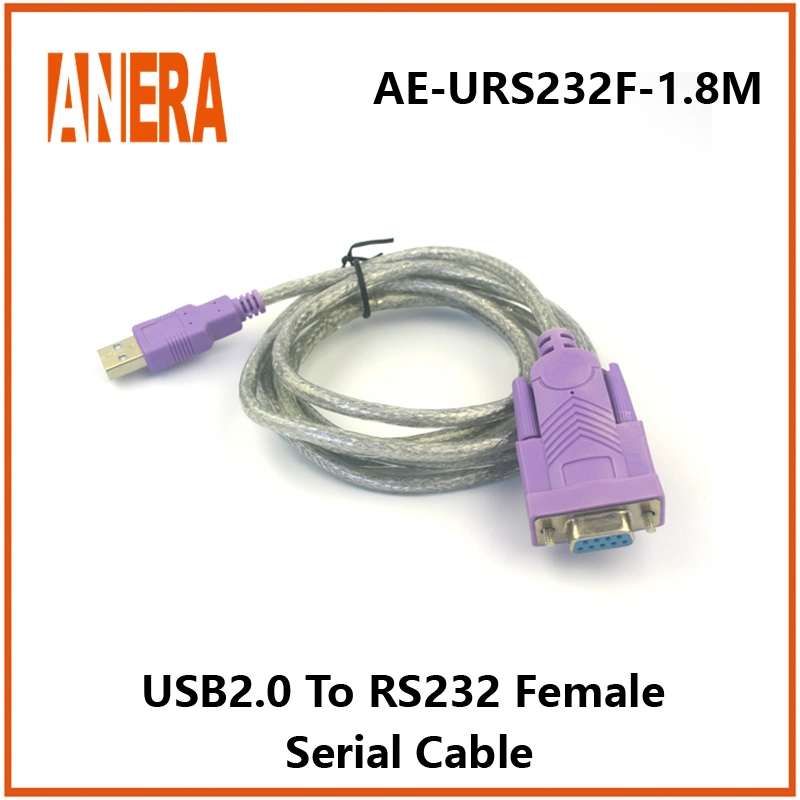 Anera Câble adaptateur série femelle USB 2.0 vers RS232 dB9 de 1 mètre avec CD / Chipset Pl2303, très demandé.