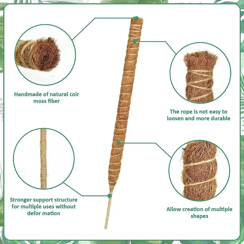 Custom Size Bendable Plant Sticks Support for Climbing Growth Monstera Stakes Indoor Plants Moss Pole