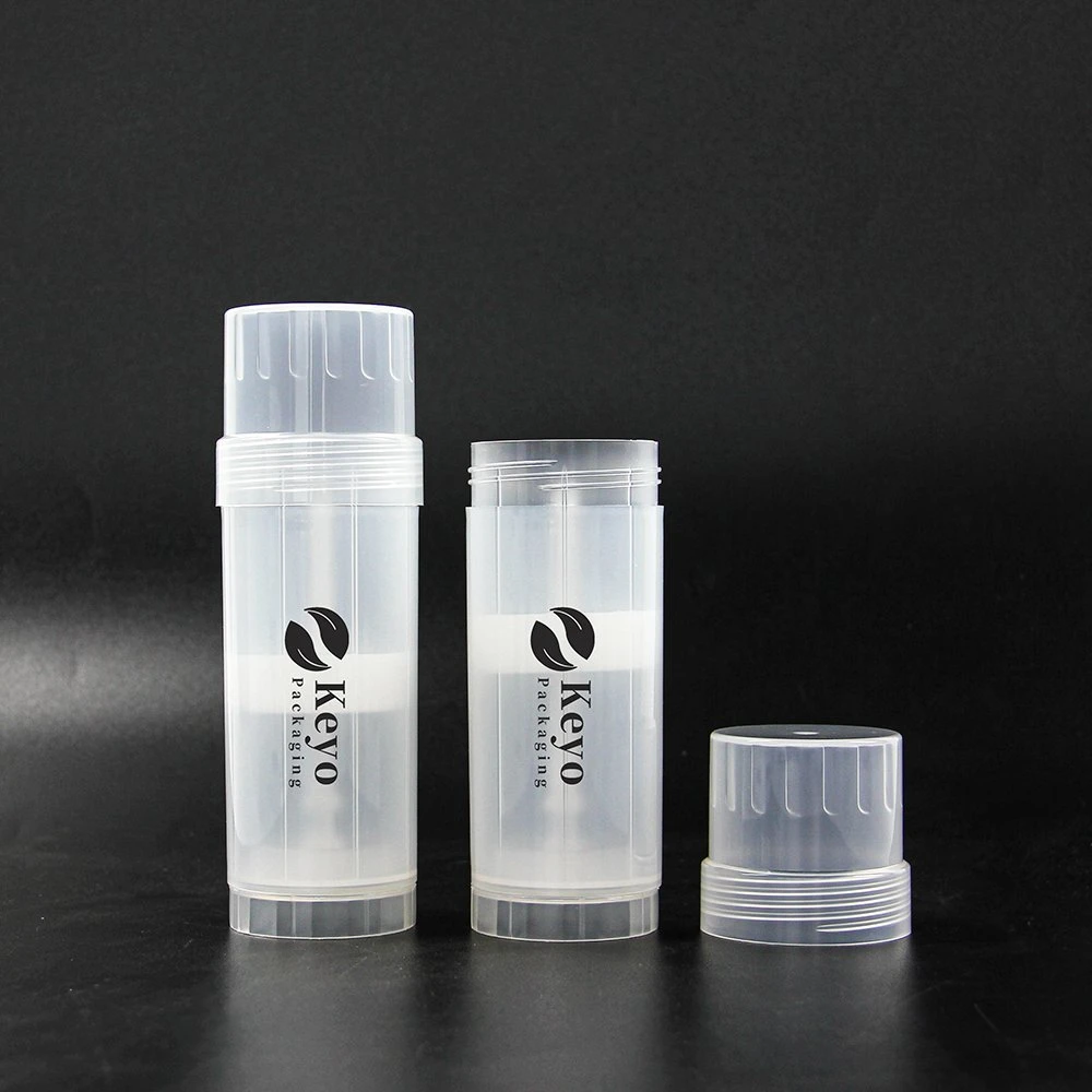 2oz 1oz Empty Transparent White Twist up Deodorant Tube Packaging