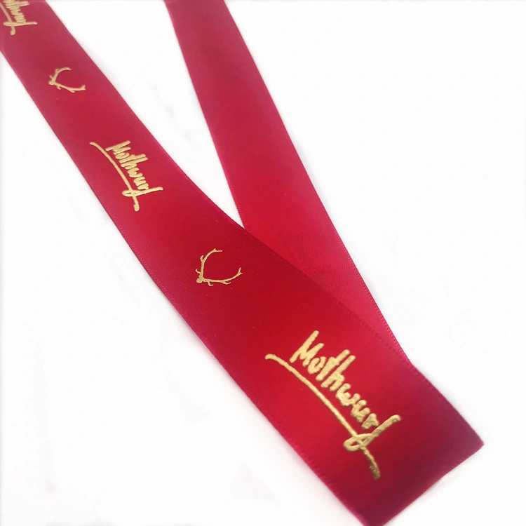 Wholesale Woven Edge Polyester Grosgrain Ribbon Customized Printed Ribbon Silk Satin Ribbon Woven Logo Ribbon