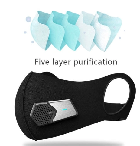 Alimentation en air frais Smart masque Masque purifiant d'air électrique anti pollution masque pour le gaz d'échappement, le pollen d'allergie, PM2,5, de l'exécution, le cyclisme et activités de plein air