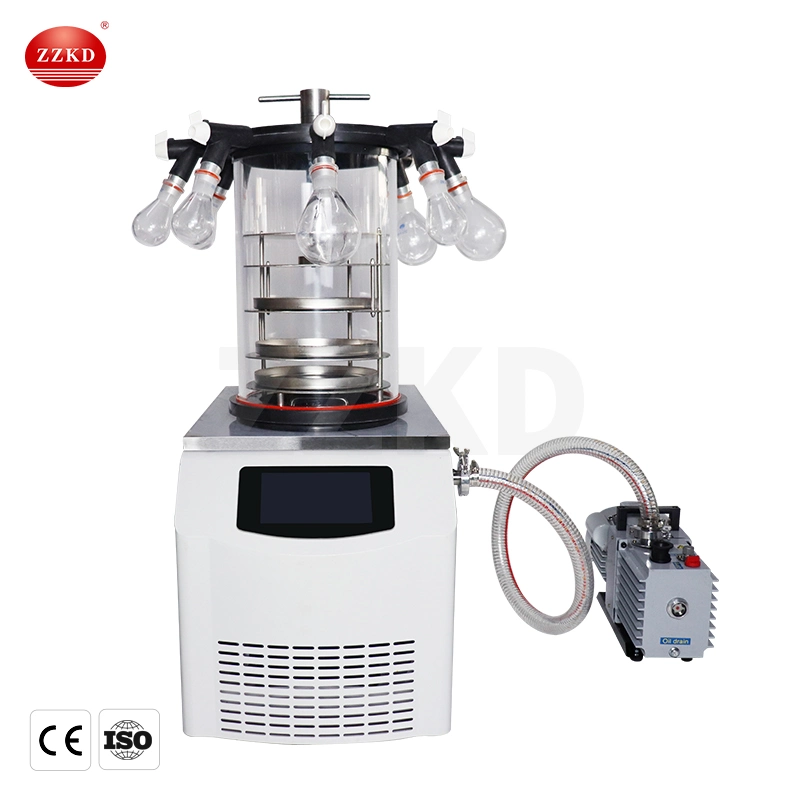 Laboratory Economical Drying Equipment Vacuum Freezing Dryer with Manifold Ports to Connect Flask