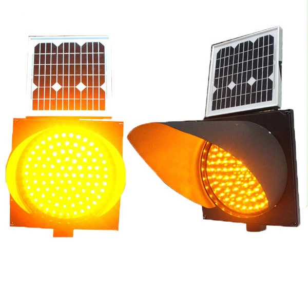 Feu de route clignotant jaune solaire de 300 mm avec orange