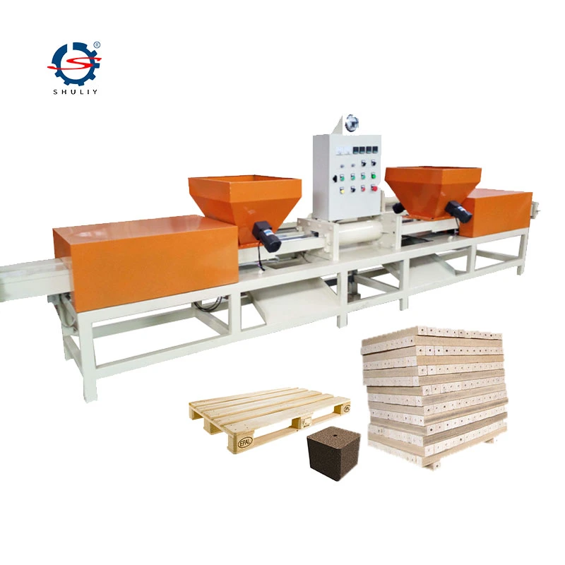 Wood Sawdust Pallet Block Making Machine Wood Chips Block Feet Machine