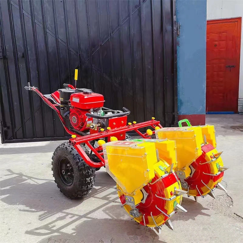 6HP Gasoline 2 Row Seeder with Fertilizer Corn Peanut Planting Machine