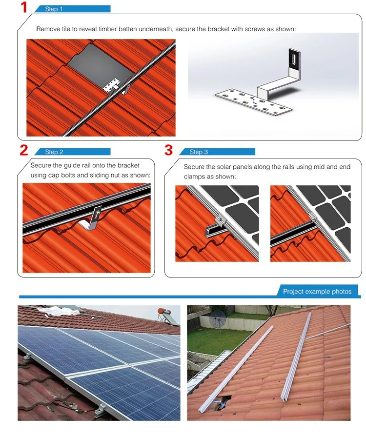 Mk006 Montage-Kits Für Dachziegel Solar-Halterung Einfache Installation