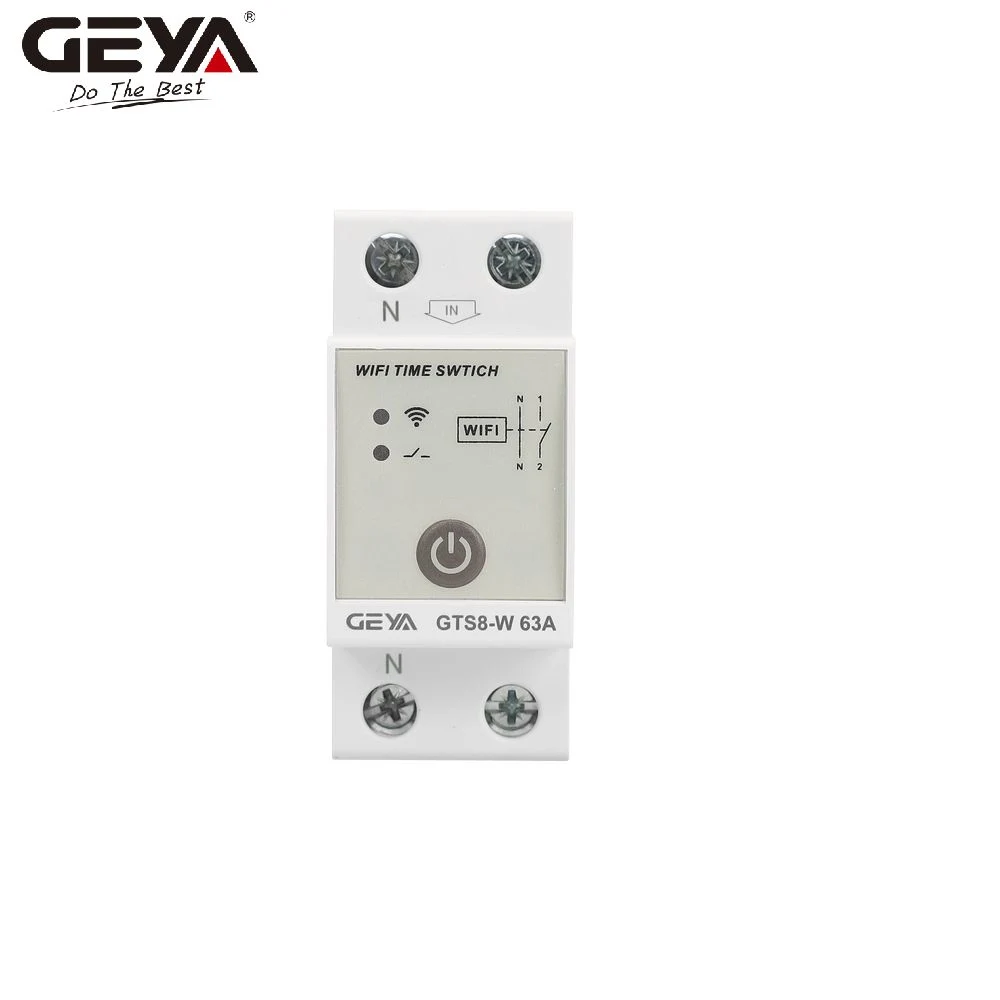 Geya Gts8-W 4p 63A CE DIN Rail 220V AC Approval Daily WiFi Programmable Digital Timer Switch Day Timer Switch Programmable Timer