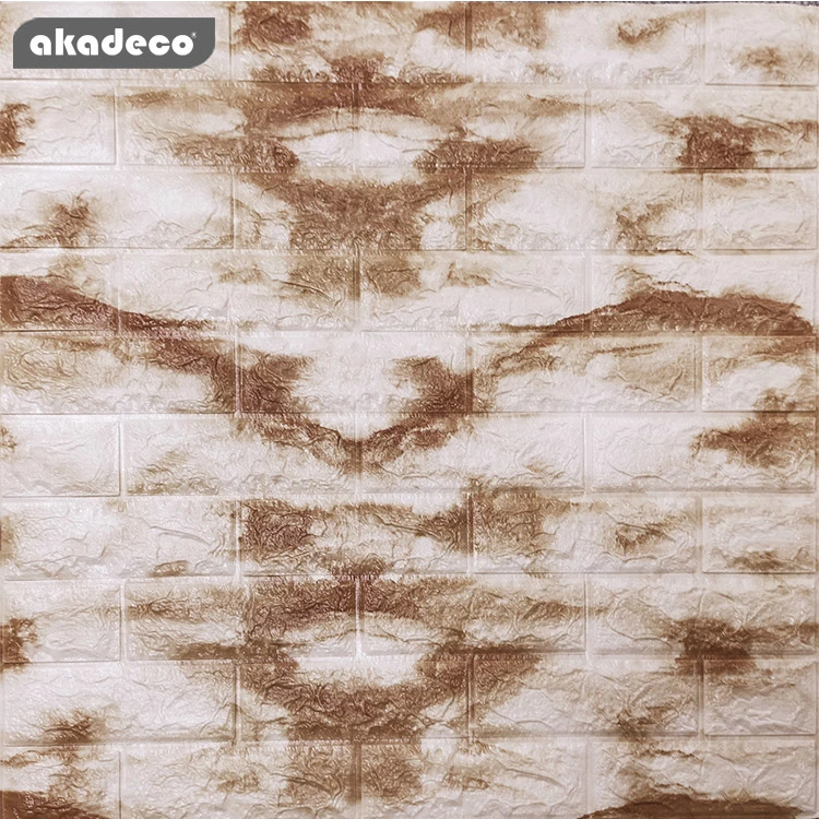 Akadeco Simulation Brick Pattern Gray Natural Industrial Wind Self-Adhesive Simple 70X77cm 8mm Wall Paper