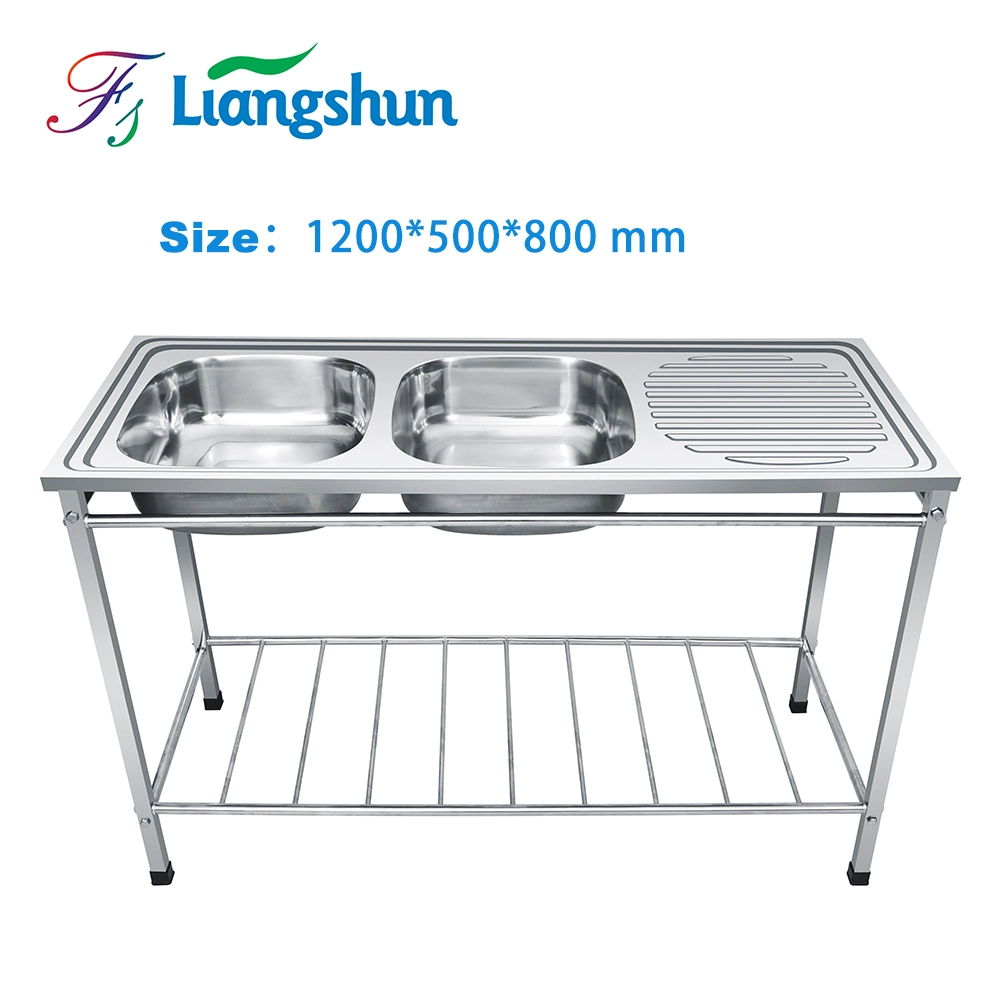 Commercial Stainless Steel Double Bowl Kitchen Sink Cabinet Factory Wholesale/Supplier