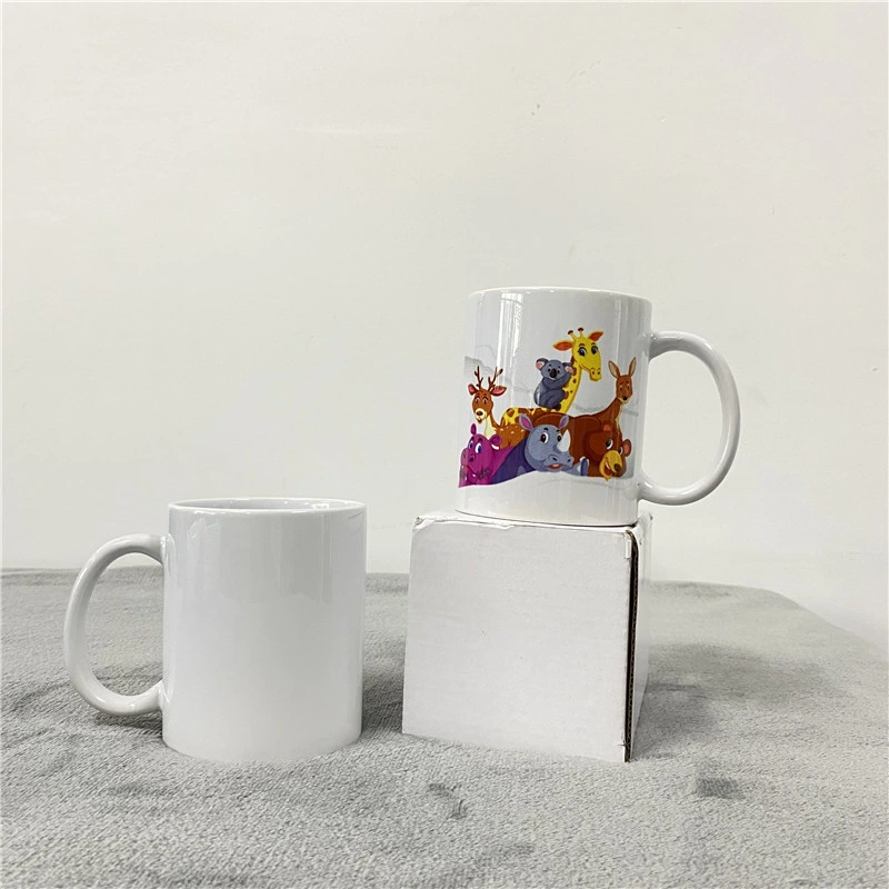 Fast Delivery 11oz White Blank Sublimation Ceramic Porcelain Mugs with Handle Tea Water Coffee Beer Travel for Sublimation