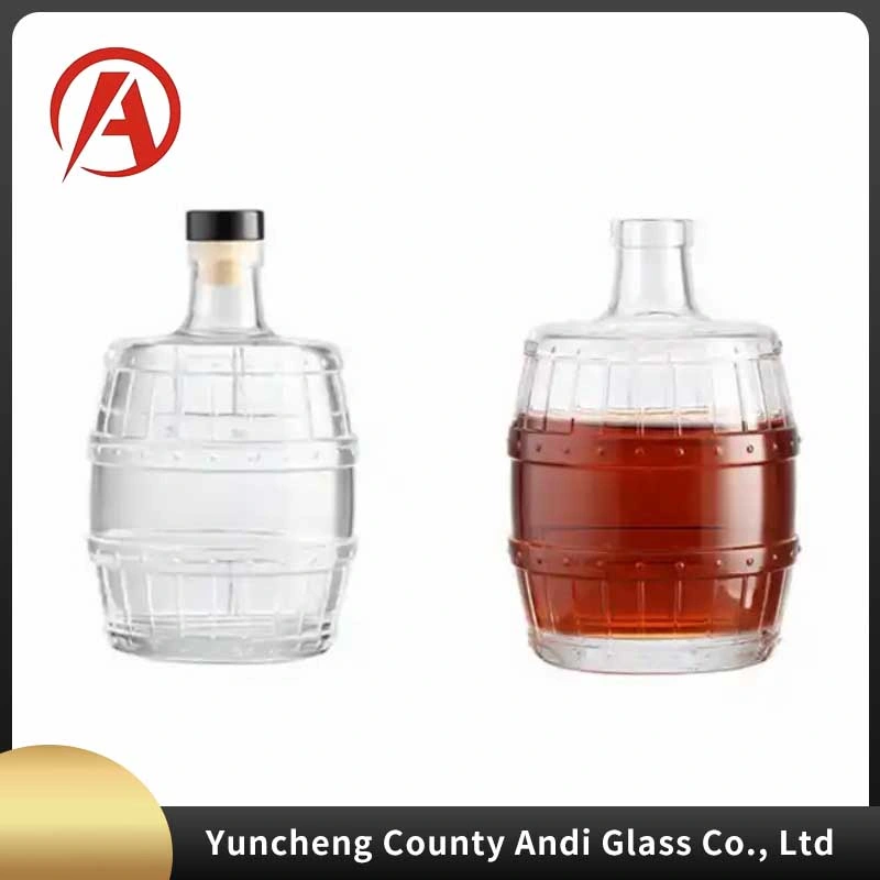 Wholesale/Supplier Glass Wine Liquor Bottle 750 Ml 500ml Brandy Gin Rum Tequila Vodka Spirits Bottlerum Glass Bottle with Rock