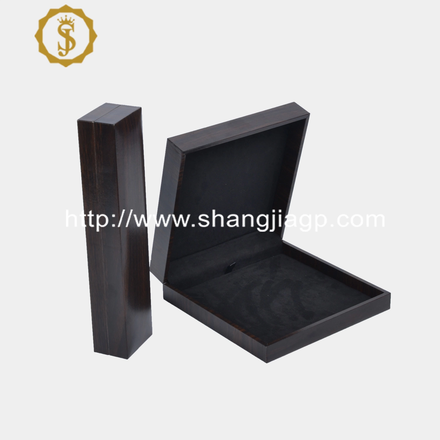 Luxury High quality/High cost performance  Wood Pattern Paper Covering Plastic Jewelry Gift Packing Box