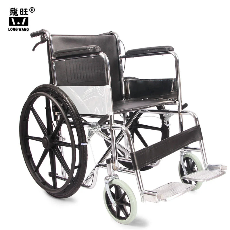 Transport Lightweight Thick Steel Frame, Height Adjustable Wheel Chair