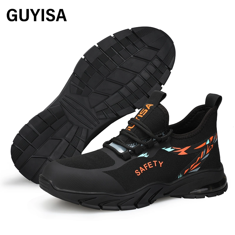 Marque Guyisa Hommes Chaussures de sécurité personnalisé Acceptable Outdoor Sports Steel Toe Randonnée Chaussures de sécurité
