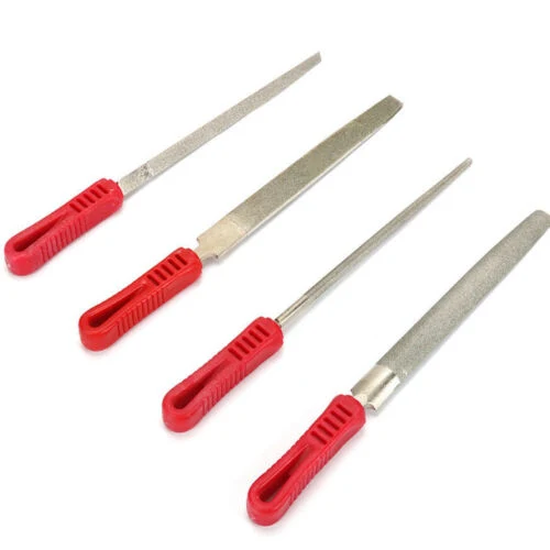 4PCS 8 Inch Half Round/Flat/Round/Triangle Style Assorted Coated Large Diamond Hand File Sharpening Tools