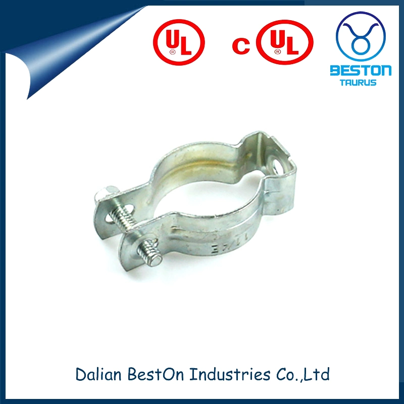 Dalian Beston China Custom Stainless Steel Zinc Plated Steel Conduit Hanger Suppliers Wholesale Galvanized Steel Faster Electrical Conduit Pipe Hanger with Bolt