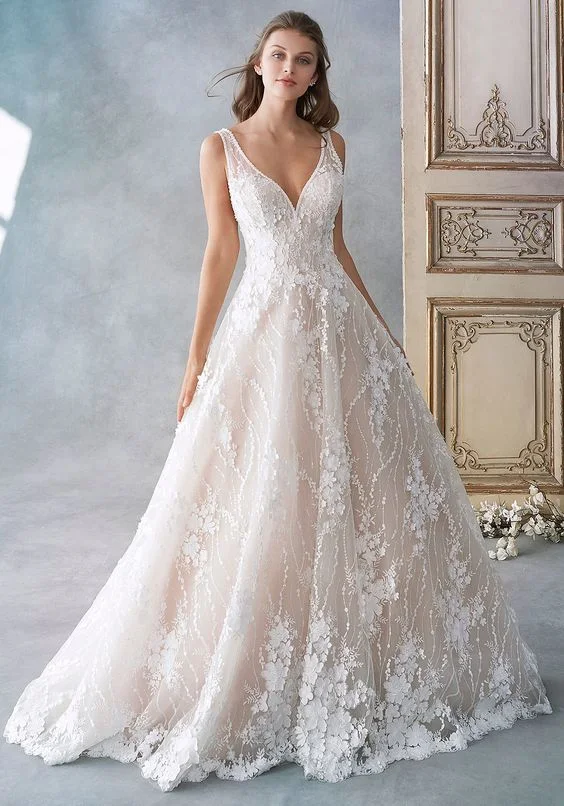 Cap Sleeves Bridal Wedding Dress Luxury Lace Wedding Gown H2402