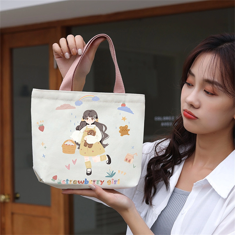 Cartoon Canvas Hand Bag Small Satchel Cute Casual Bag