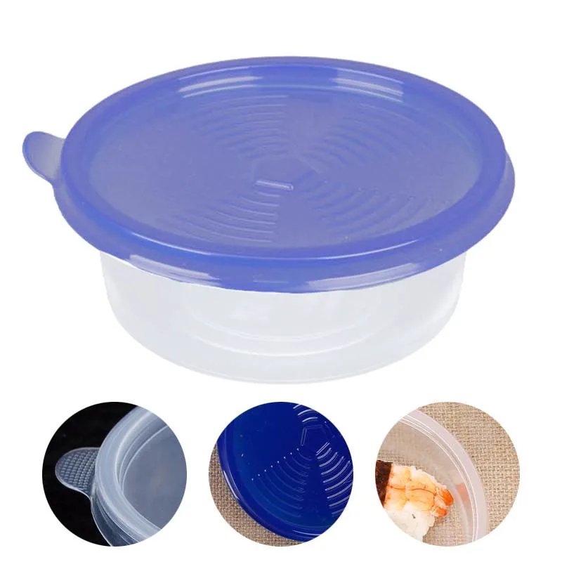 Round Disposable Lunch Box Plastic Food Container Storage Bo