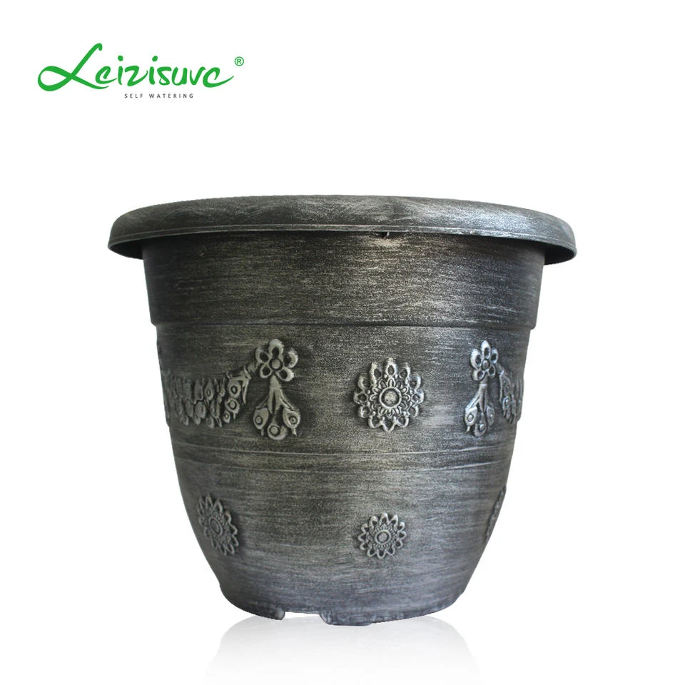 Low Price Hot Sale Plastic Pots for Orchid Herbs Cactus Maceteros Bonsai Round Antique Design Outdoor Planters (HG-2928-2)