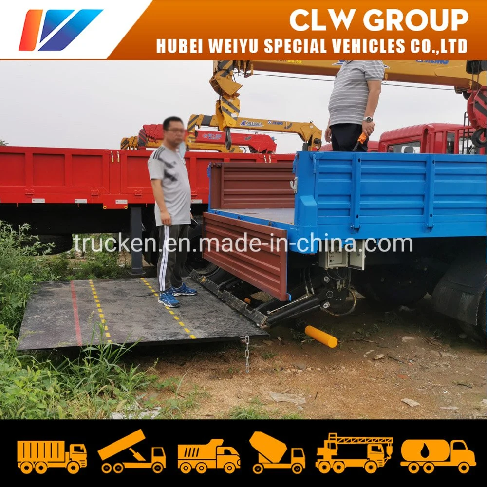 1ton 2ton Platform Lifting Engineer Working with 6ton Dongfeng Kingrun Crane Truck in Telescopic Straight Arm