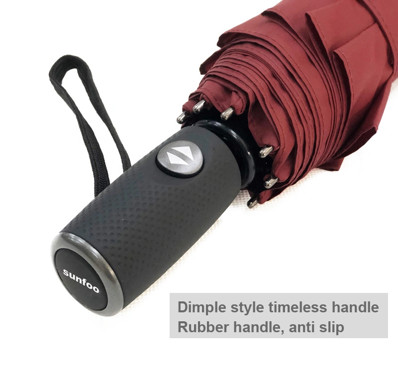 Sunfoo mochila pequeña de tamaño bolsillo repelente de la Lluvia Roja de impresión de logotipo personalizado paraguas plegado