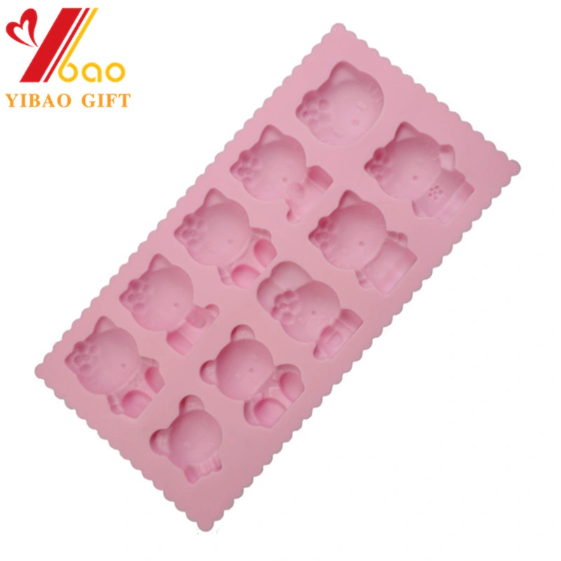 FDA Silicone Mold Custom Logo Hello Kitty Mould Soap Mold Bakeware Candy Cake Mold for Cookies (XY-CM-369)