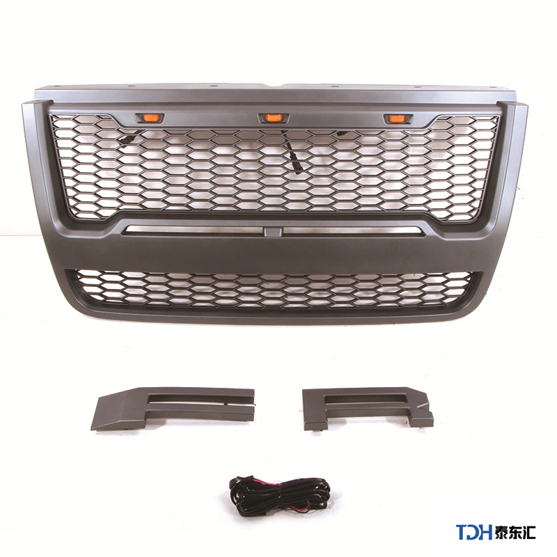 Automobil Außen Zubehör Offroad Front Grill matt schwarz Grille mit Emblem passend für Ford Explorer 2006-2010