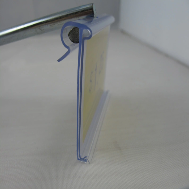 Plastic PVC Extrusion Label Holders for File Cabinets for Supermarket Shelves