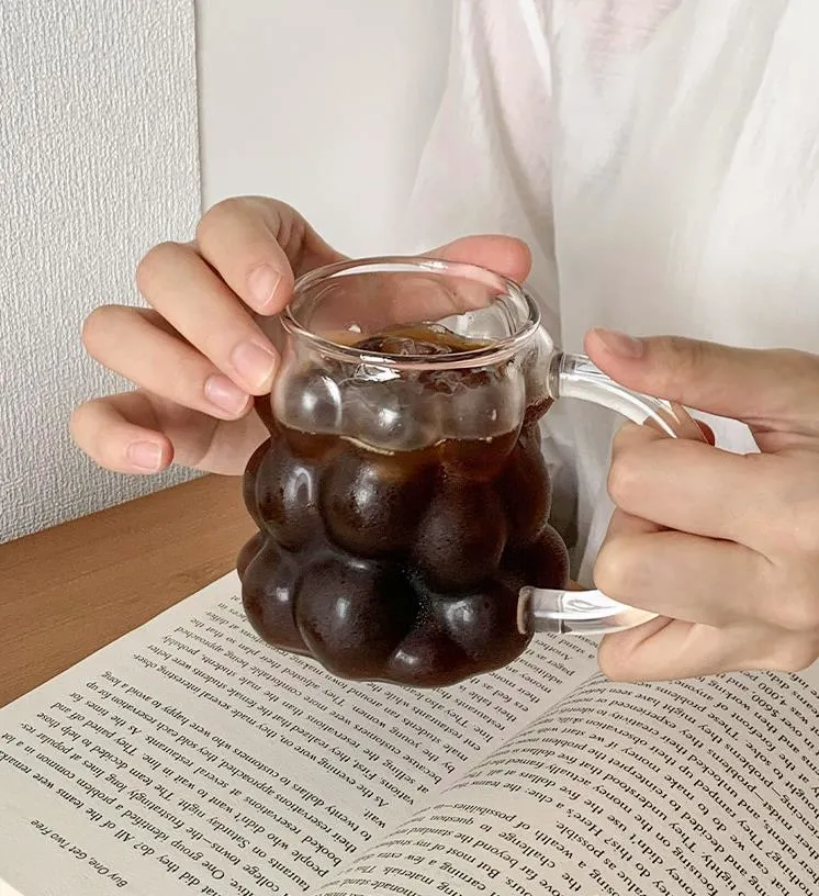 Nueva y creativa de diseño de uva ecológica taza taza de agua de los hogares de vidrio de borosilicato de taza de café helado Color