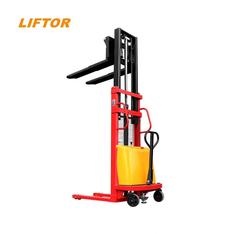 Apilador 2 Ton 5m elevador de horquillas hidráulico Semi eléctrico Palet de mano Precio del apilador eléctrico