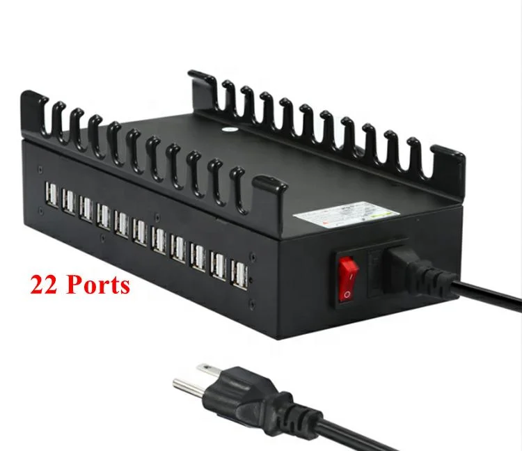 Cargador de pared USB multipuerto 125W, 20 puertos USB de escritorio de la estación de carga para múltiples dispositivos, los viajes para el teléfono celular cargador USB portátil, Tablet