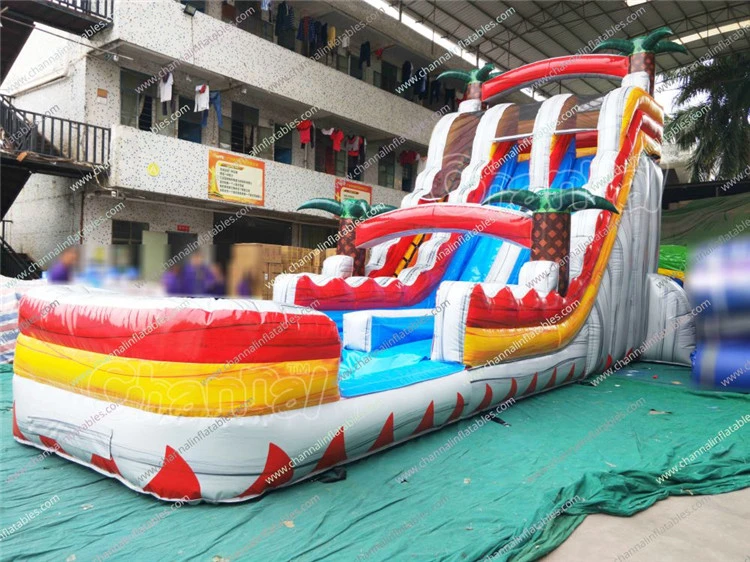 Commercial Outdoor Inflatable Tropical Water Slide Inflatable Water Slide for Sale Chsl875