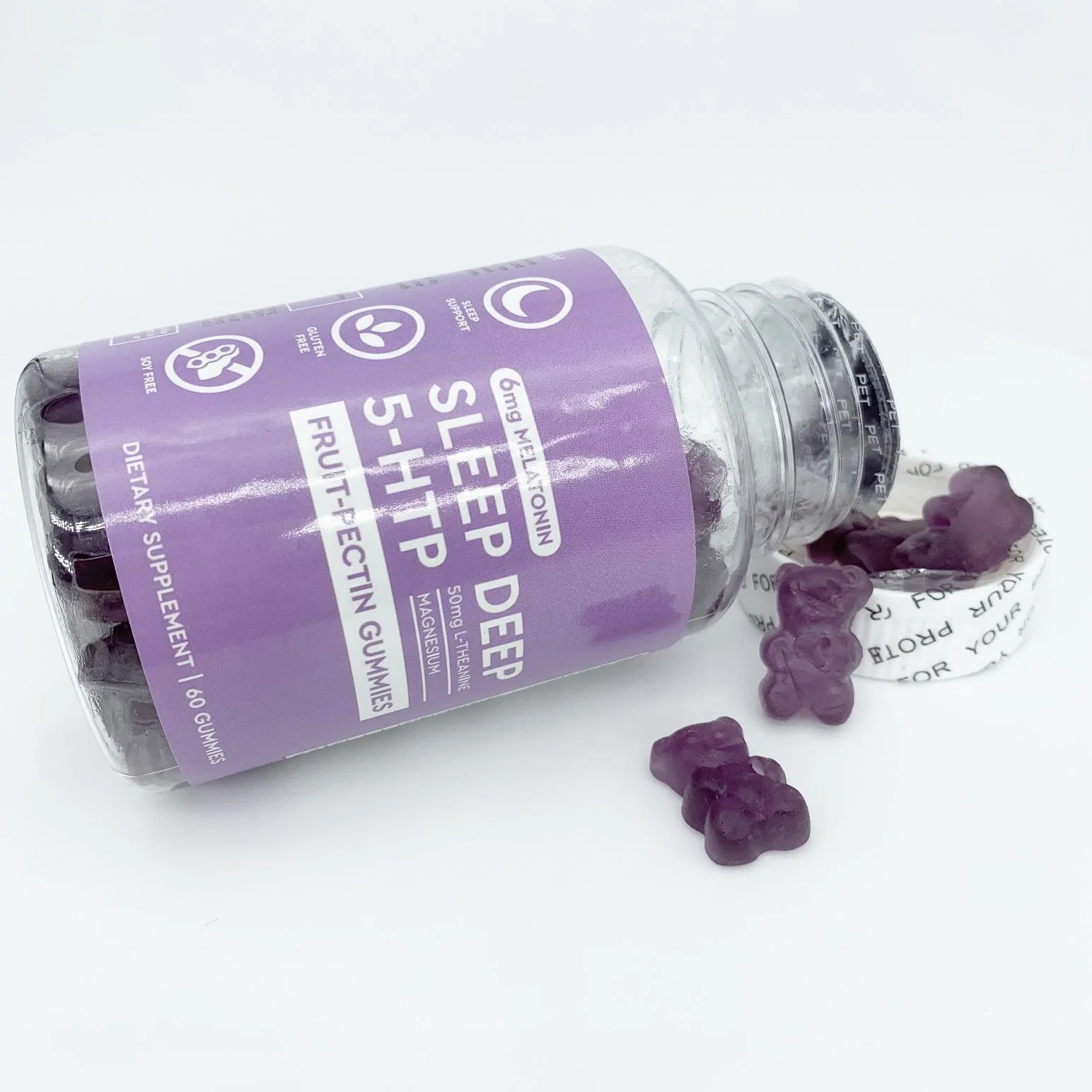 OEM etiqueta privada Suplemento dietético excelente calidad Vegano Melatonina Gummies Para relajarse y dormir Gummies