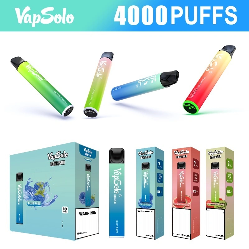 Shenzhen e cigarro Vapsolo 4000 puff Boom Pape descartável 8 ml Carregador de caneta e gancho do vaporizador elétrico