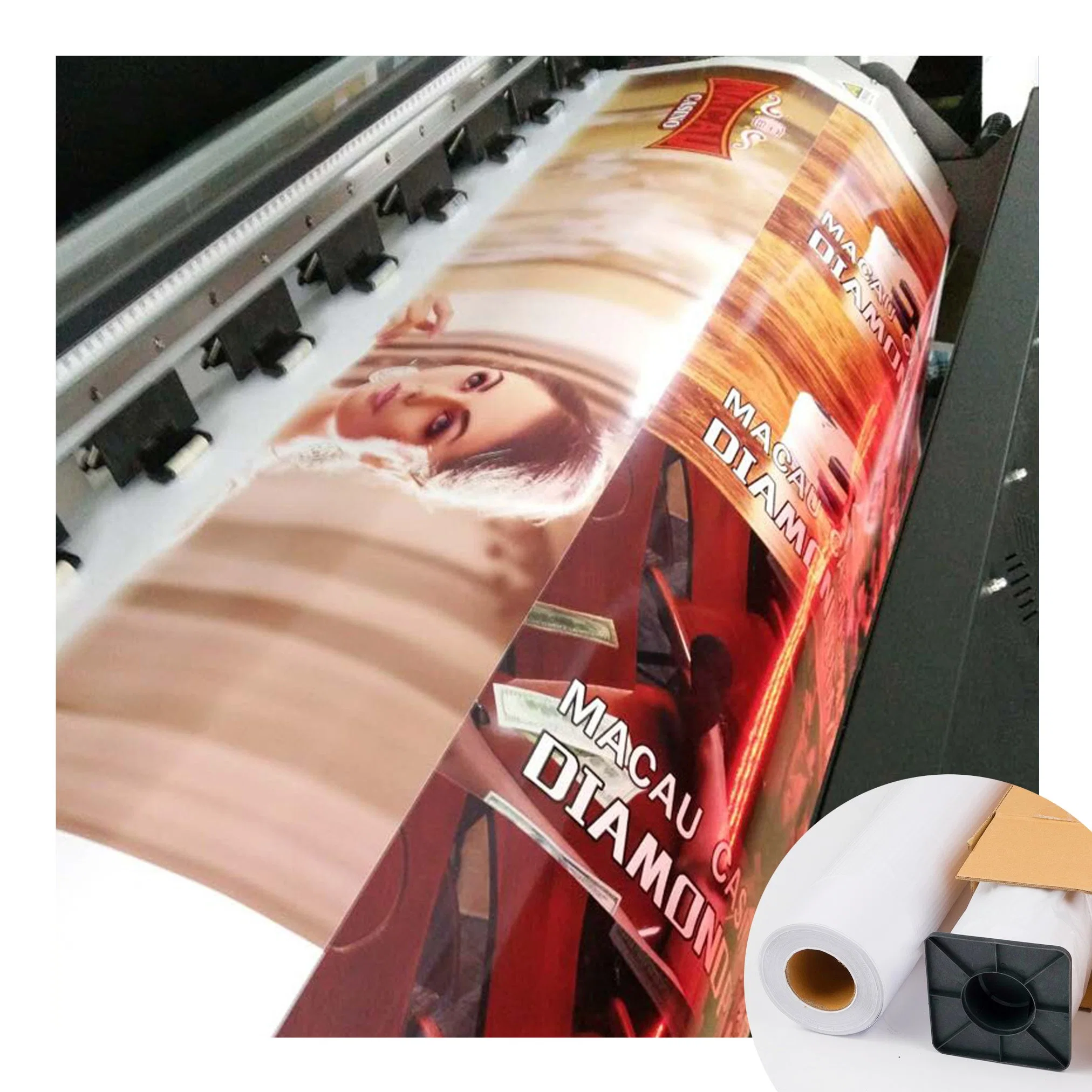 Digital Solvent Printing Plotter PVC Quick Self Adhesive Vinyl Cutting Sticker Film Material Flame Retardant