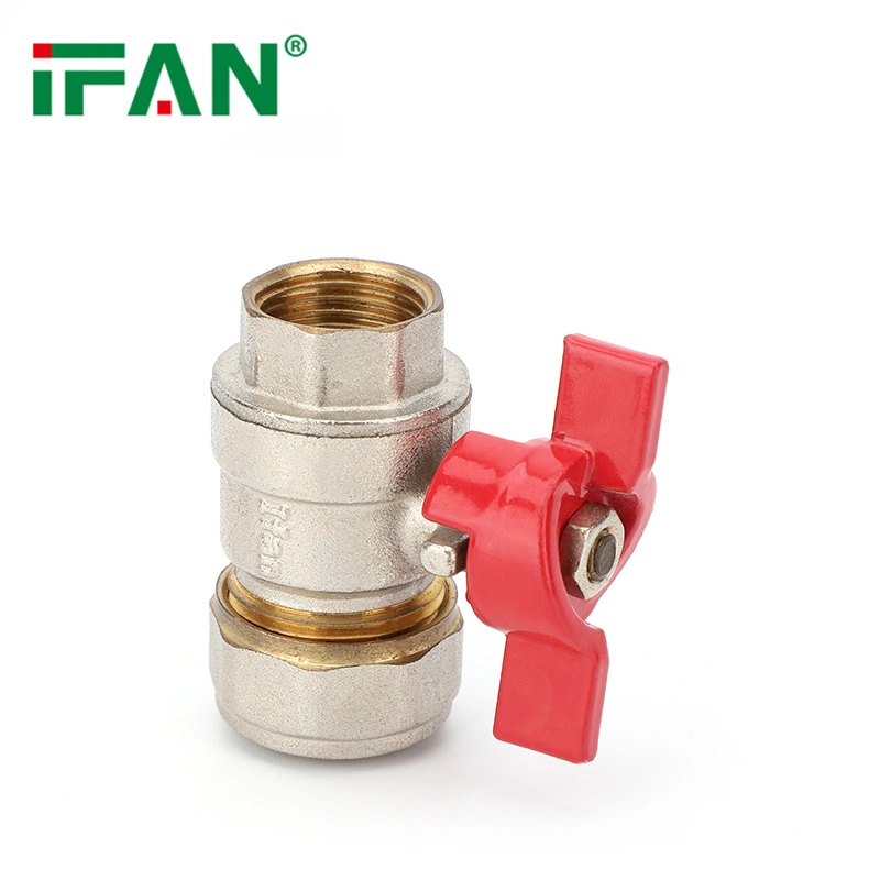 Ifan Butterfly Handle Brass Ball Valve Female Thread Pex Compression Fitting