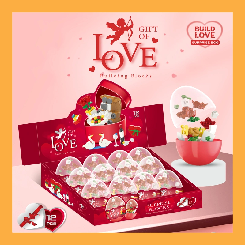 Surpris de voir le nouveau bloc d'oeufs de bricolage cadeau d'amour de la série La Saint Valentin de bonbons