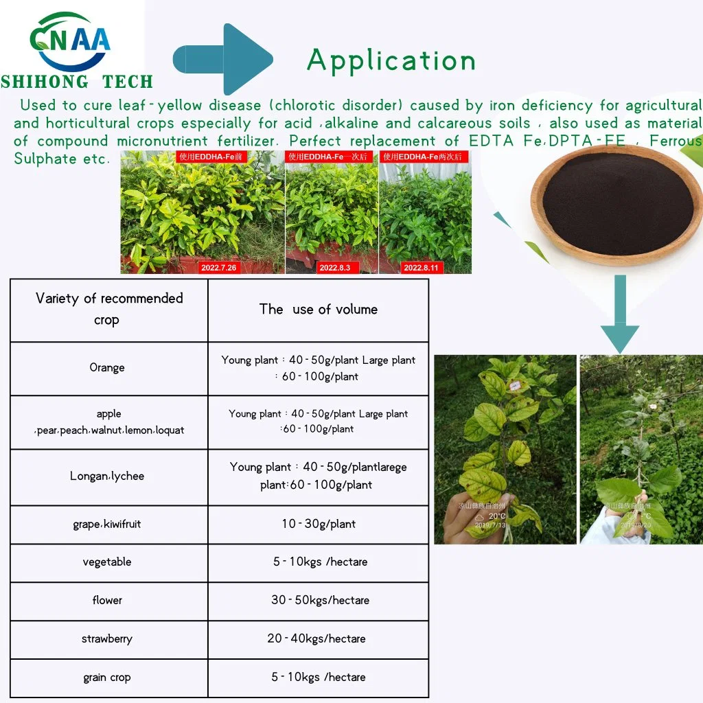 Iron Chelate EDDHA Fe 6% Agricultural Use Fe EDDHA Fertilizer Pgr